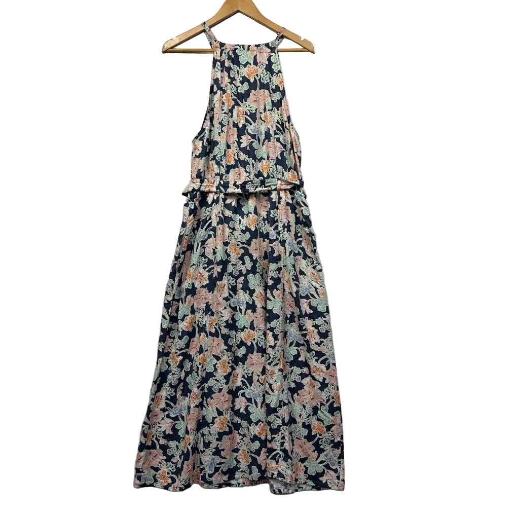 Navy floral maxi dress front view