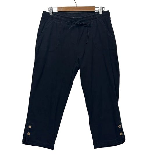Navy capri pants front view