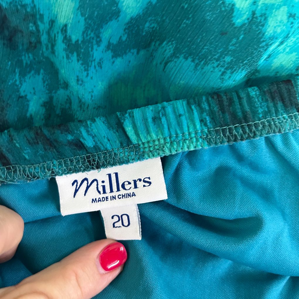 Turquoise swimwear label detail view