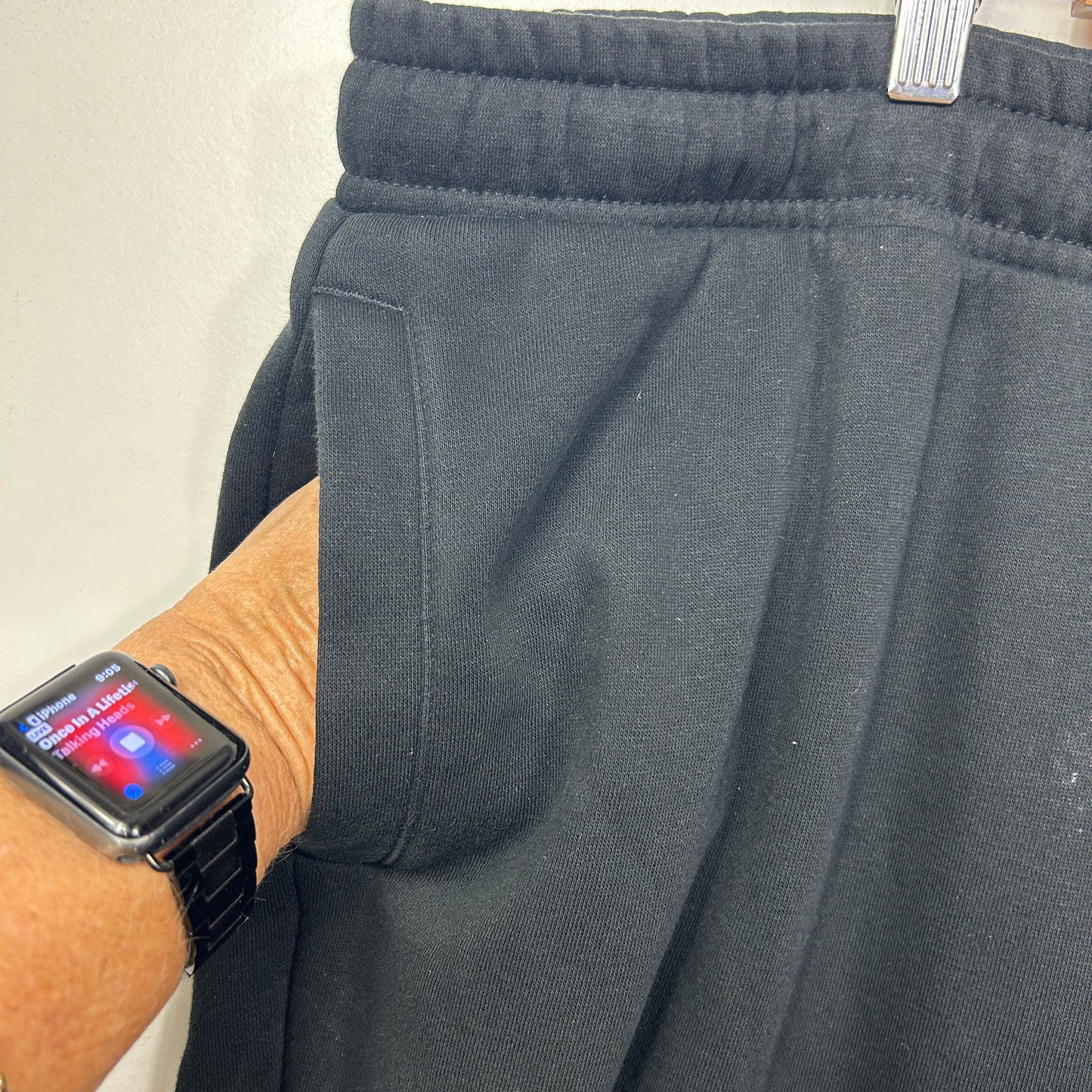 Charcoal grey joggers front view