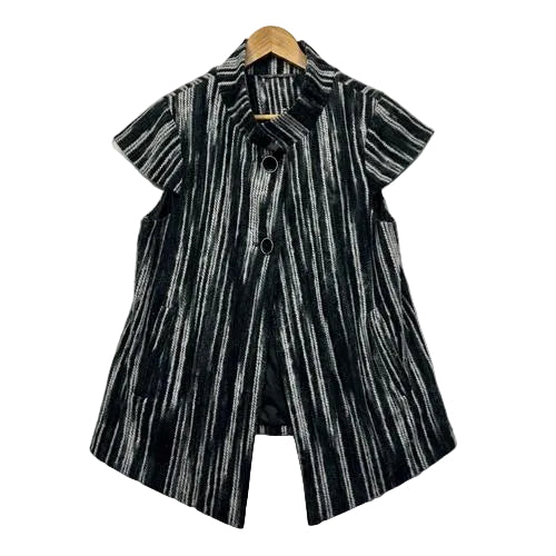 Yarra Trail Black Striped Vest - Size M