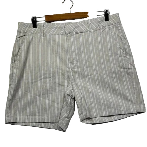 Target Woman Beige & White Striped Shorts - Size 16