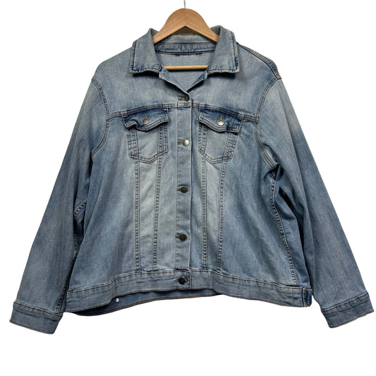 Light blue denim jacket front view