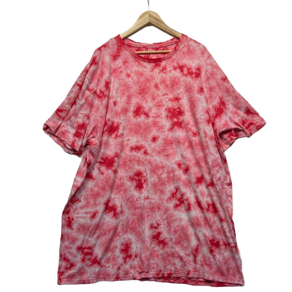 Pink tie dye t-shirt dress front view
