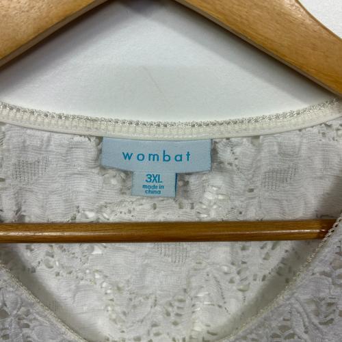 Wombat White Lace V-Neck Top - Size 3XL