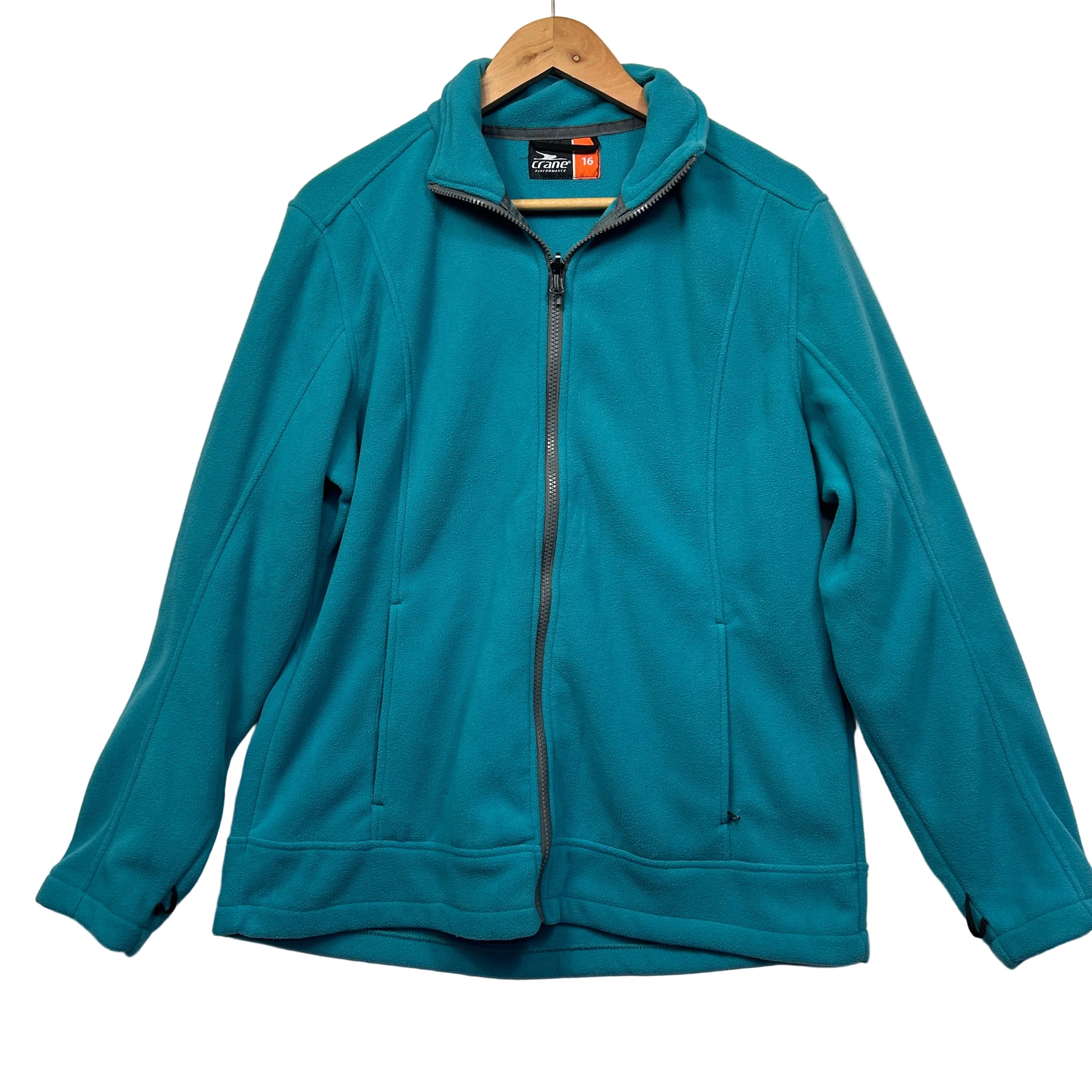 Crane Performance Teal Fleece Zip Jacket - Size 16
