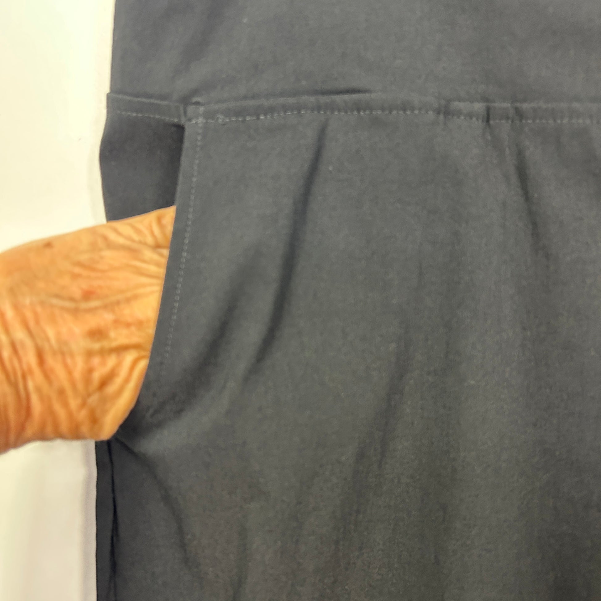 Charcoal grey shirt side view