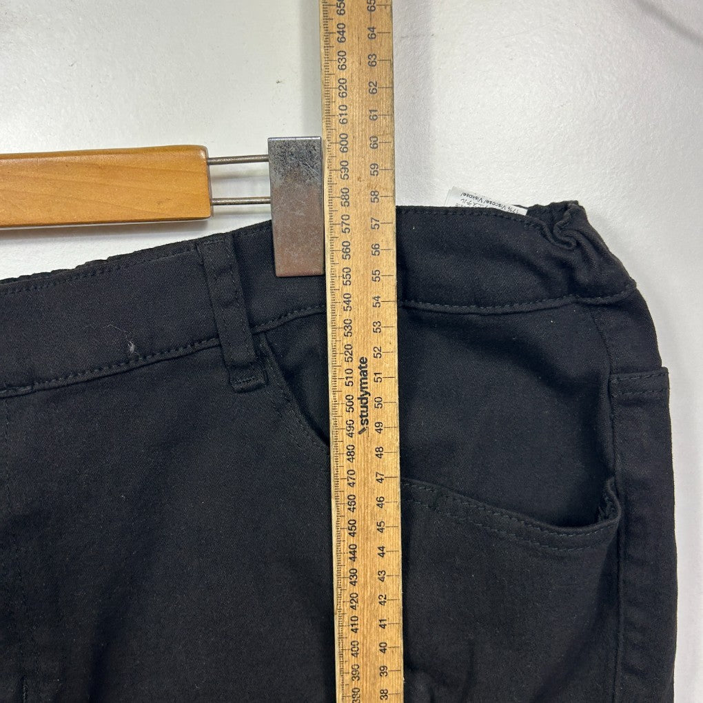 Black jeans front view with measuring tape