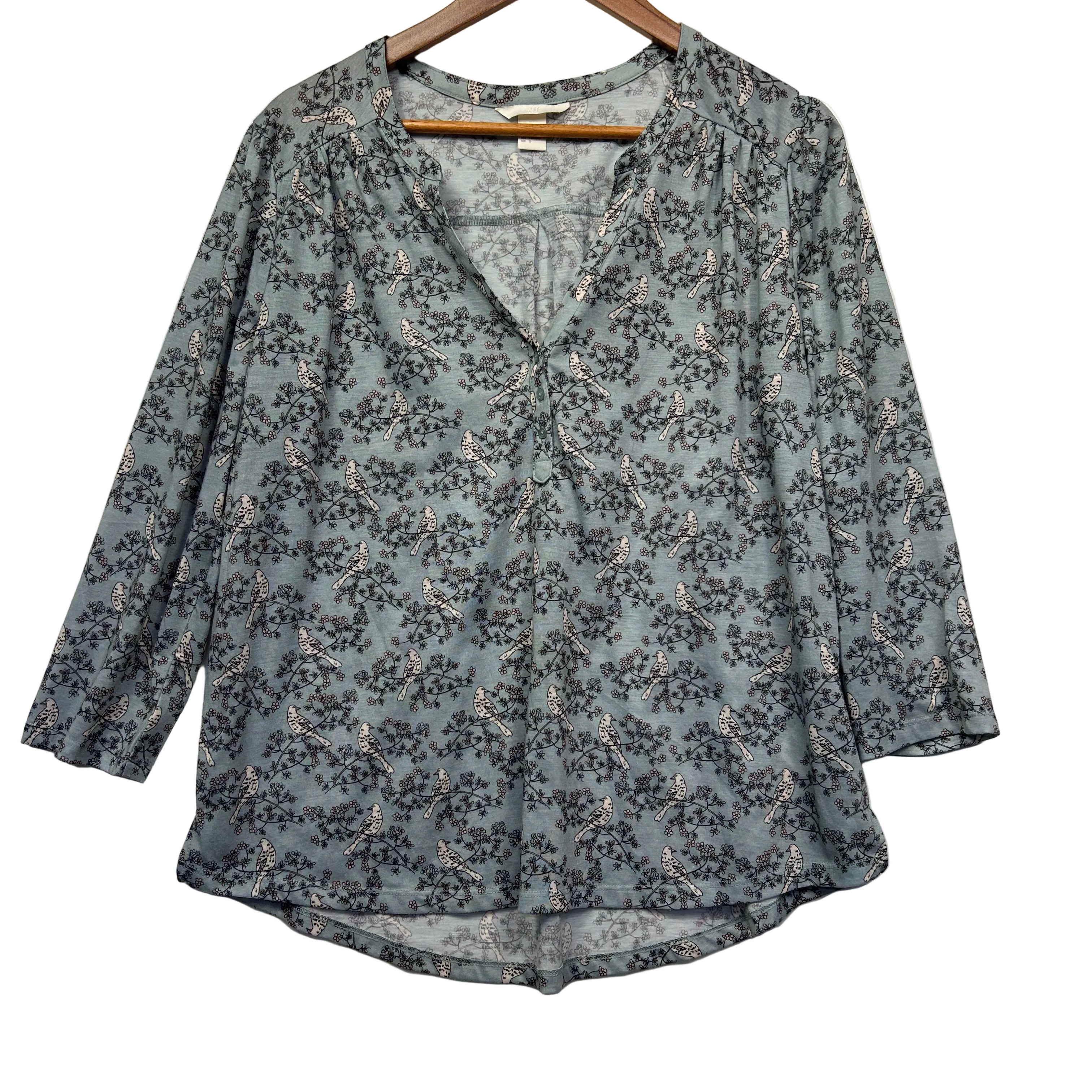 H&M Bird Print Top - Size L