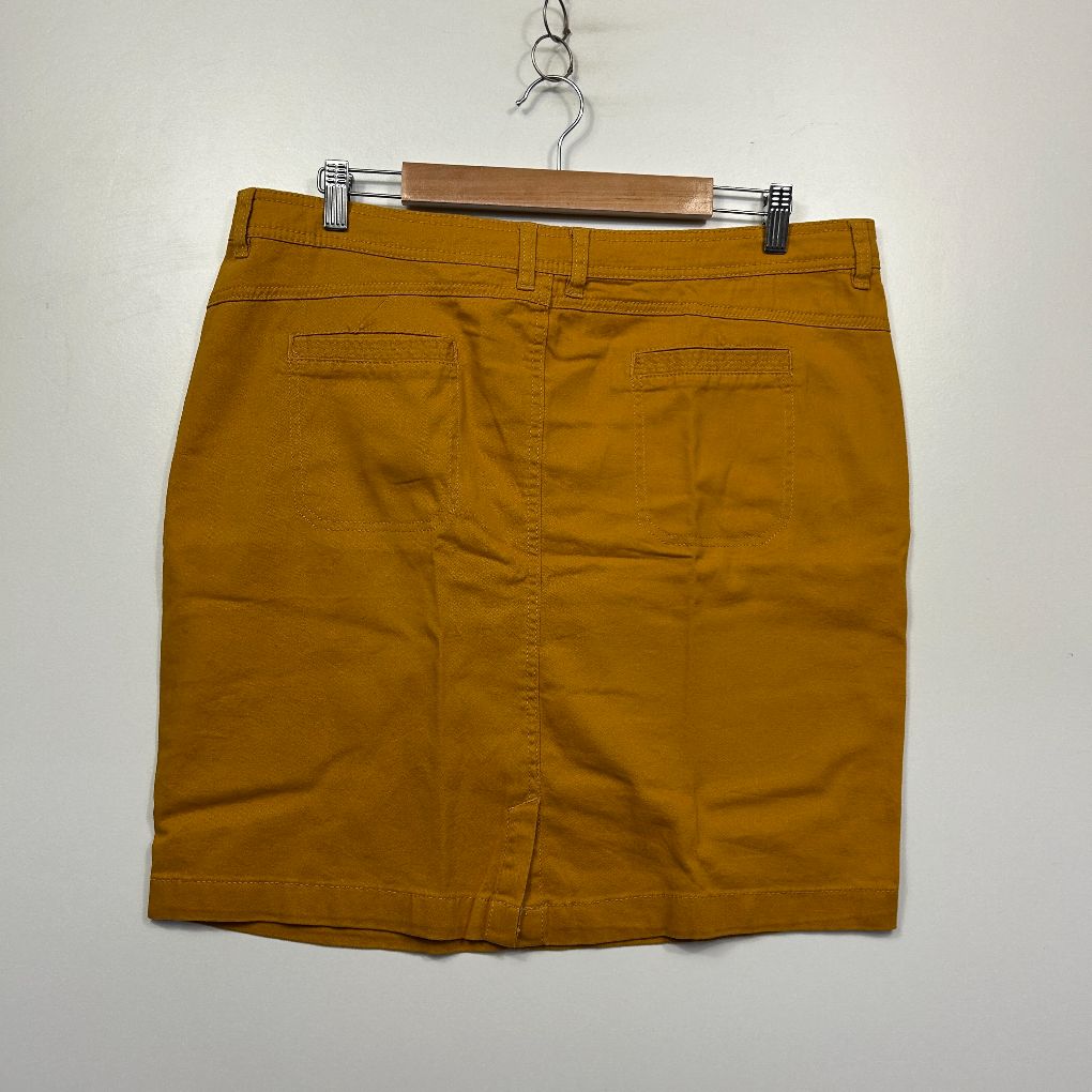 Gold cotton skirt back view
