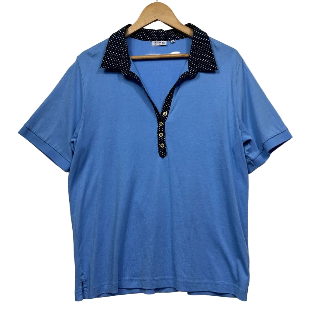 Goondiwindi Australia Blue Cotton Polo Top - Size 18