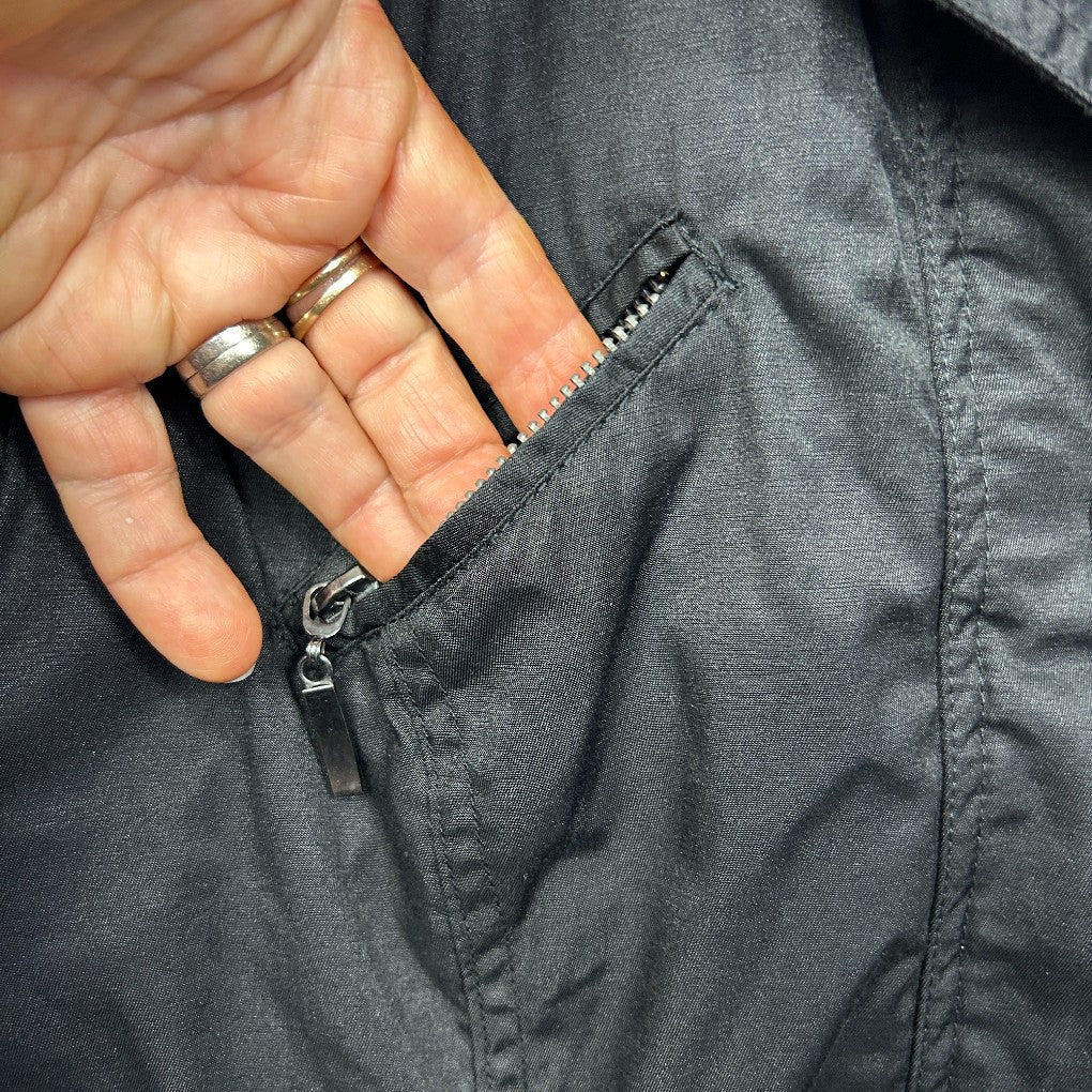 Black jacket pocket detail view