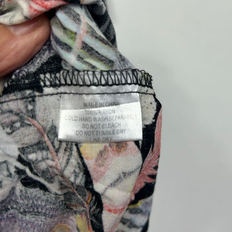 Multicolored patterned jacket detail view