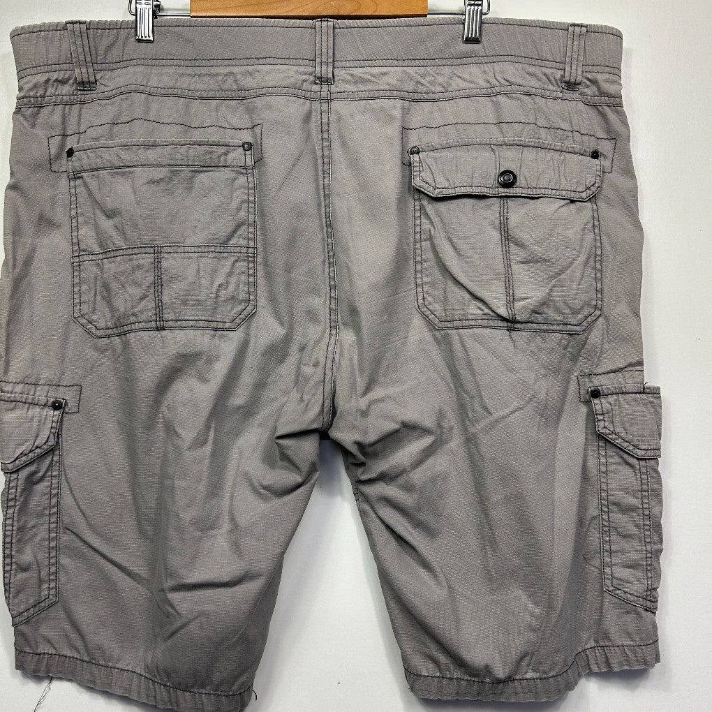 Grey cargo shorts back view