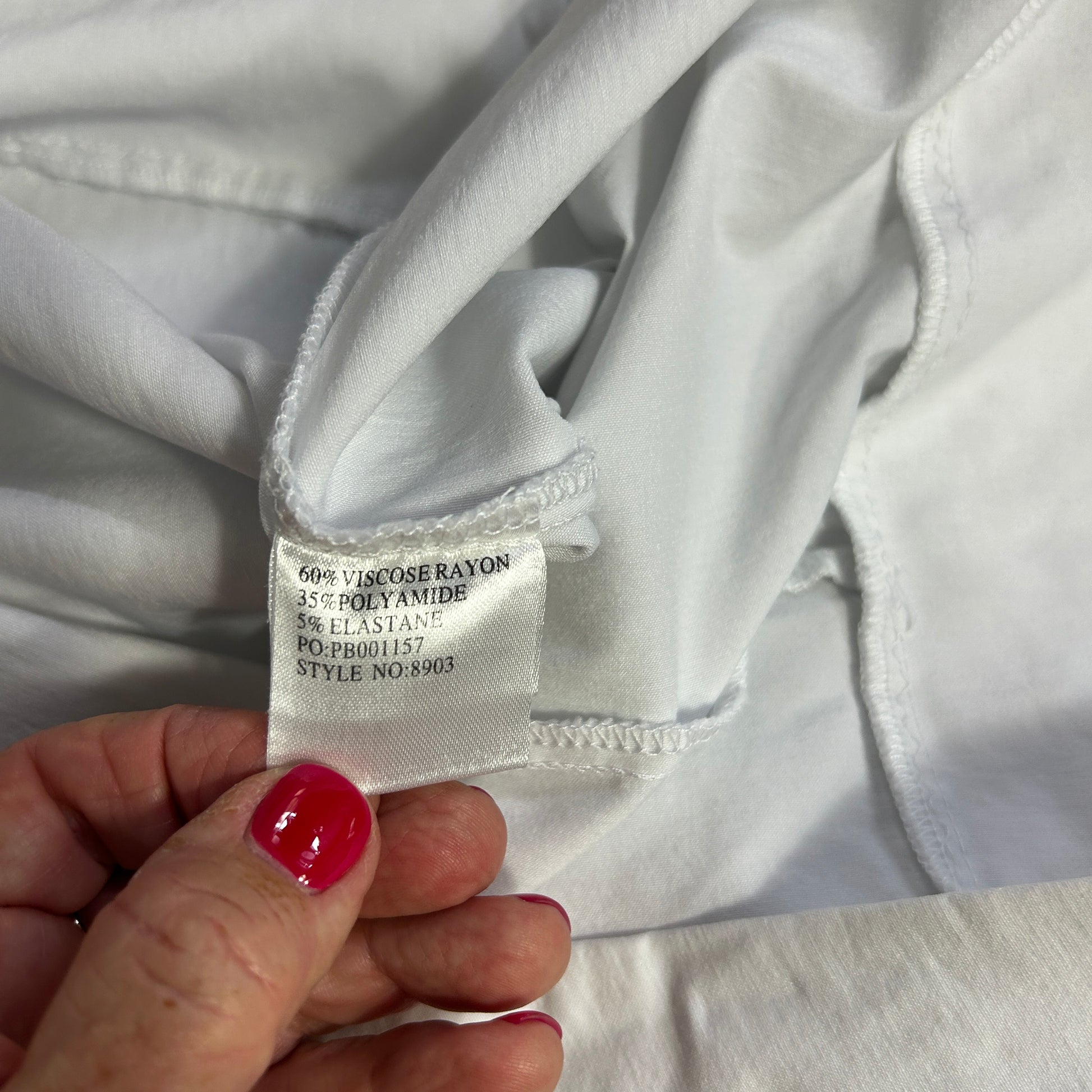 White top label detail view