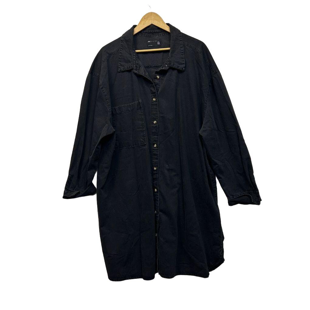 ASOS Black Denim Shirt Dress - Size 22