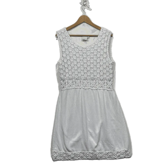 ASOS Tall Womens White Crochet Lace Dress Size 16/18