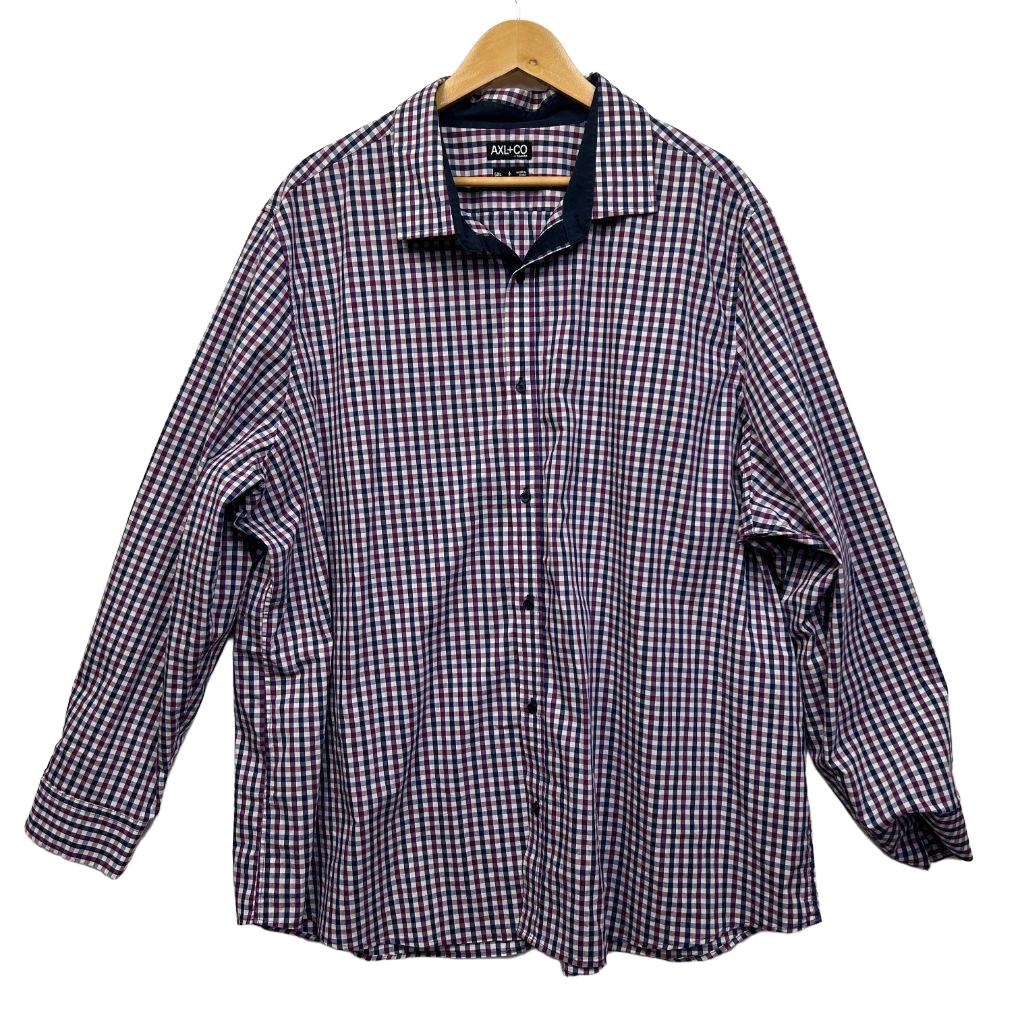 AXL & Co Blue Check Cotton Shirt - Size 5XL