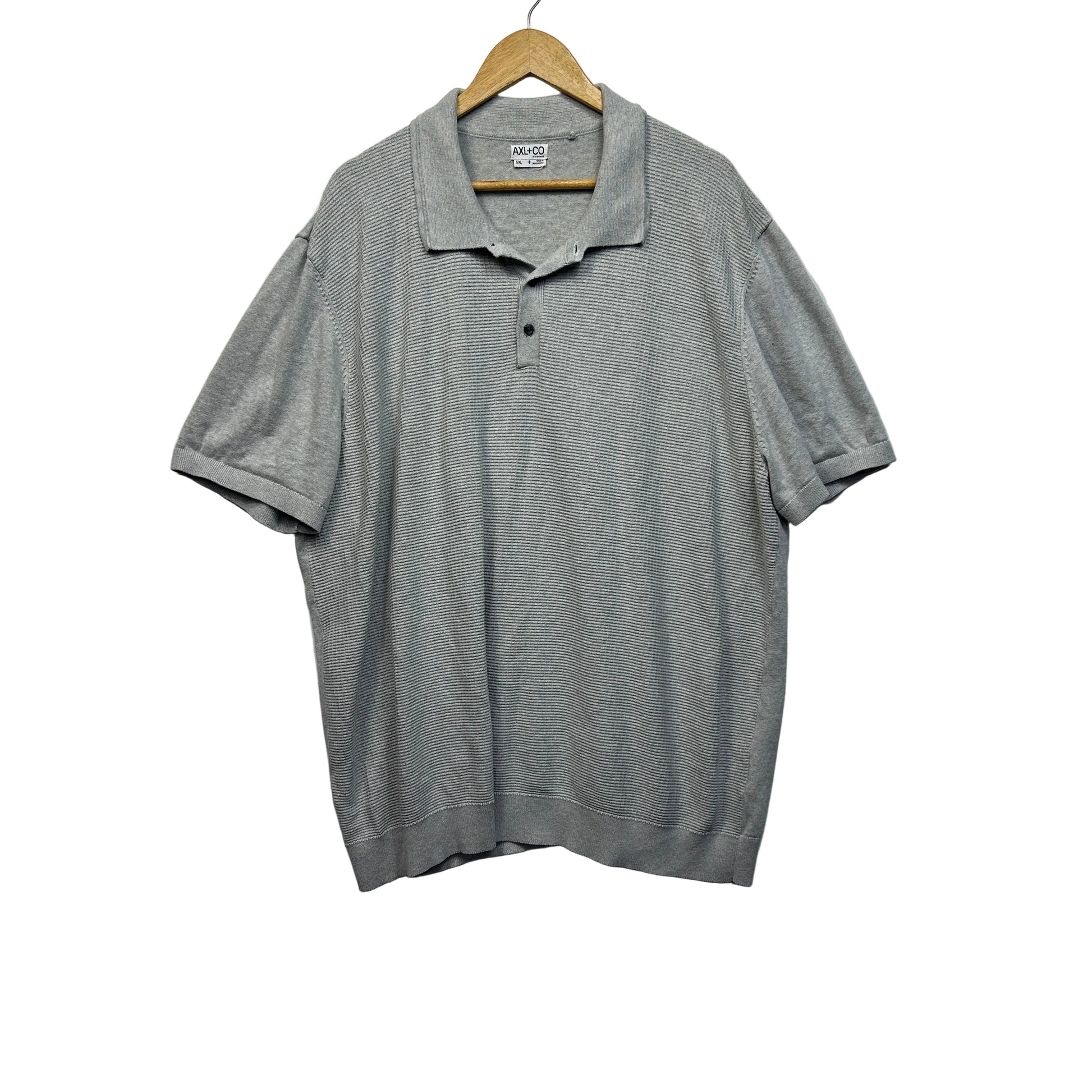 AXL+CO Grey Cotton Polo - Size 5XL