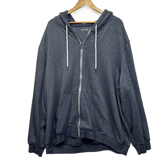 AXL+CO Charcoal Cotton Zip Hoodie - Size 5XL