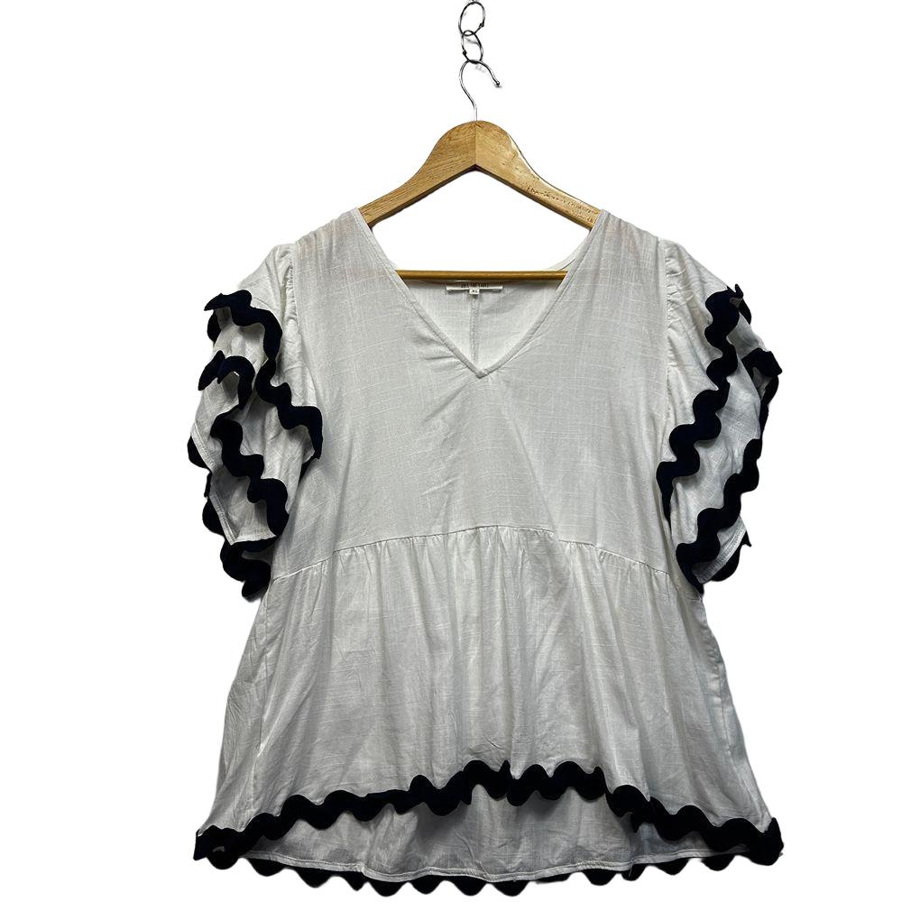 Abel The Label White Linen Top - Size XL