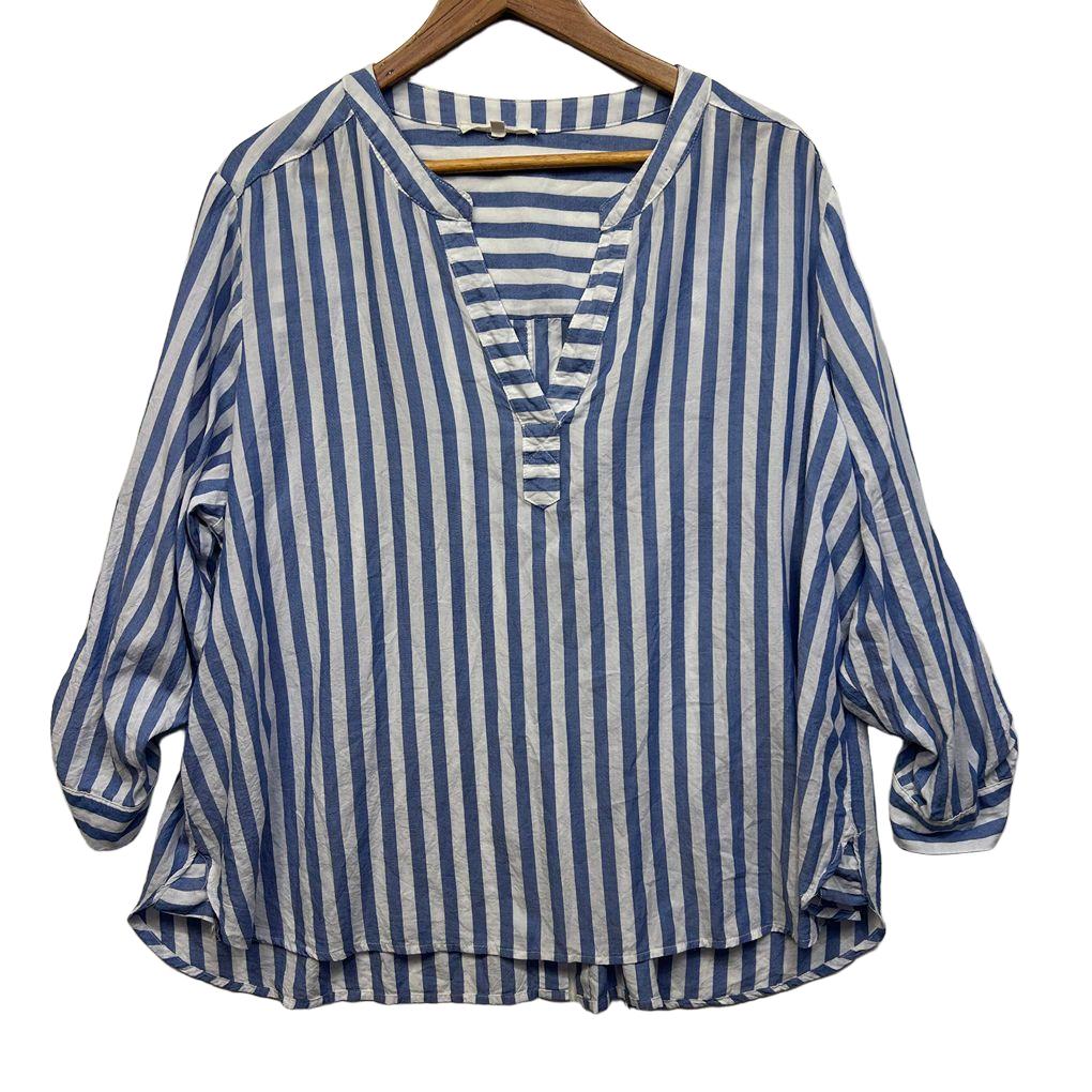 Abel The Label Striped Cotton Shirt - Size 16