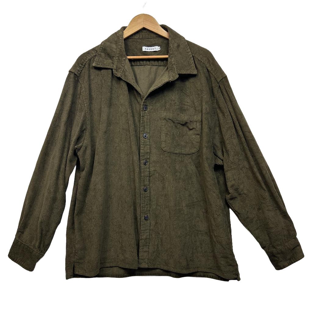 Absent Olive Cordaroy Shacket Shirt - Size 2XL