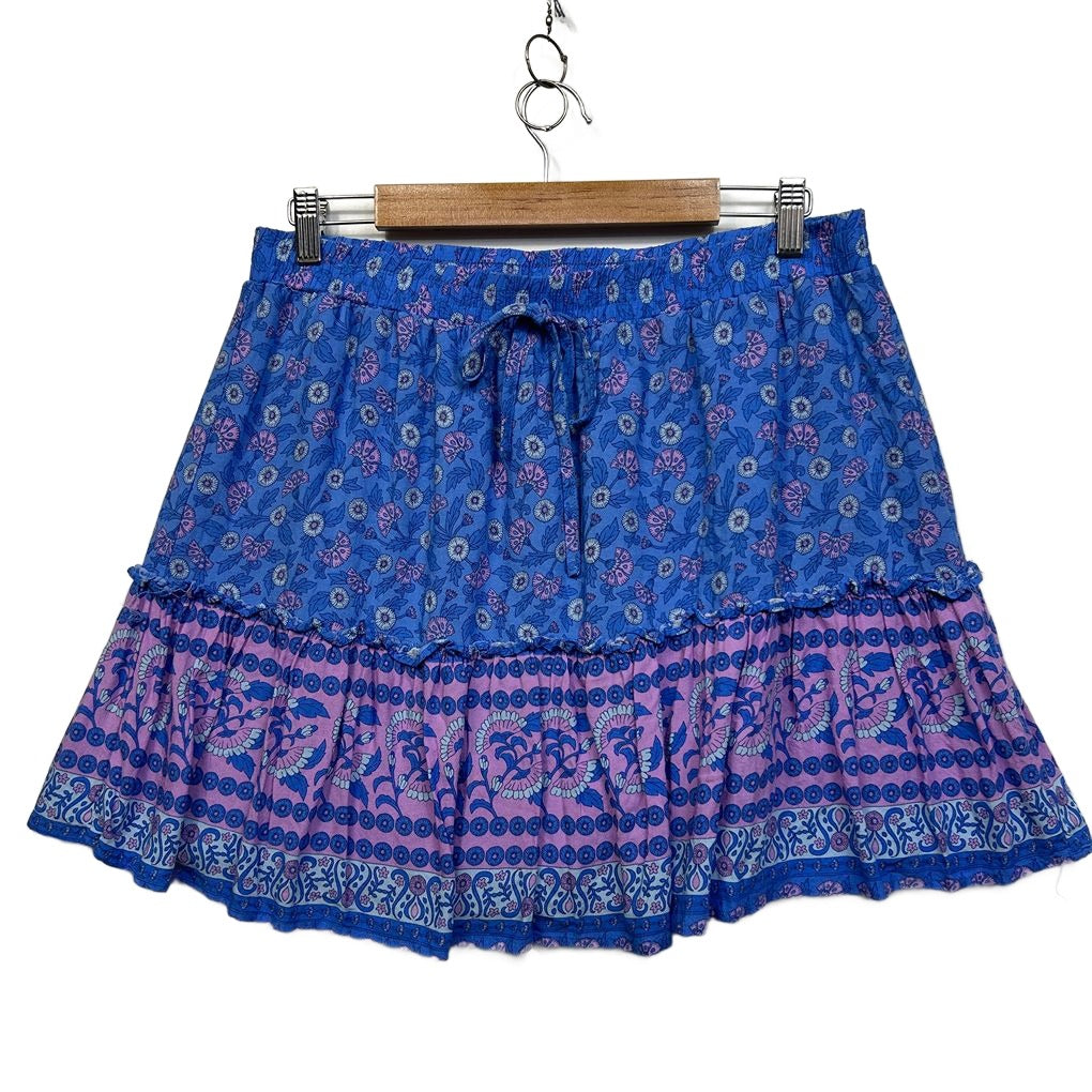 Ally Blue Boho Tiered Skirt - Size 14
