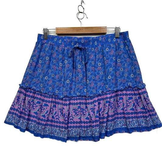 Ally Blue Boho Tiered Skirt - Size 14