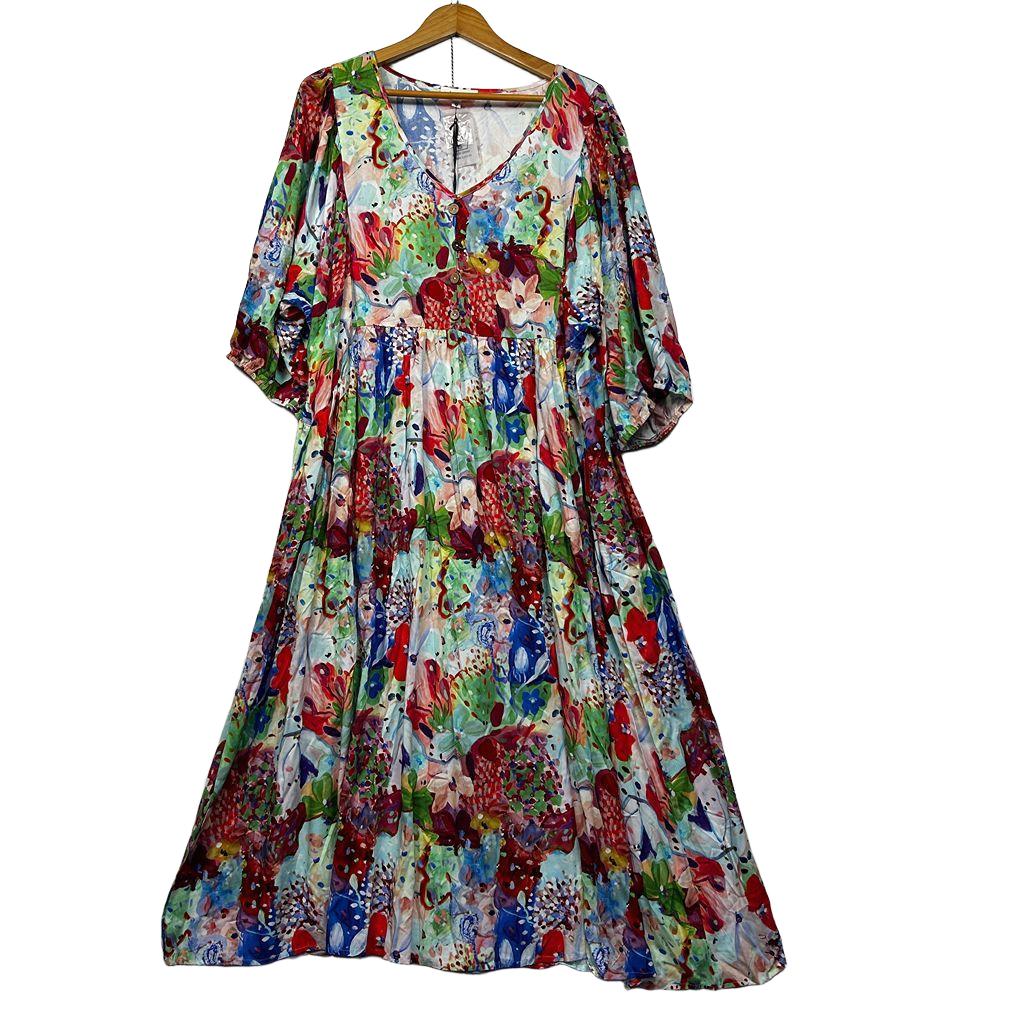 Always Alice Multicoloured Floral Maxi Dress - Size 22