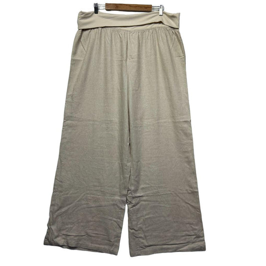 Anko Beige Linen Wide Leg Pants - Size 20