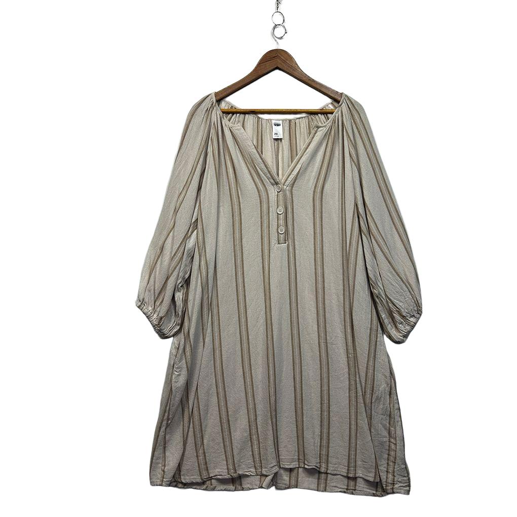 Anko Beige Plus Size Linen Dress - Size 20