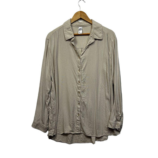 Anko Beige Plus Size Linen Shirt - Size 22