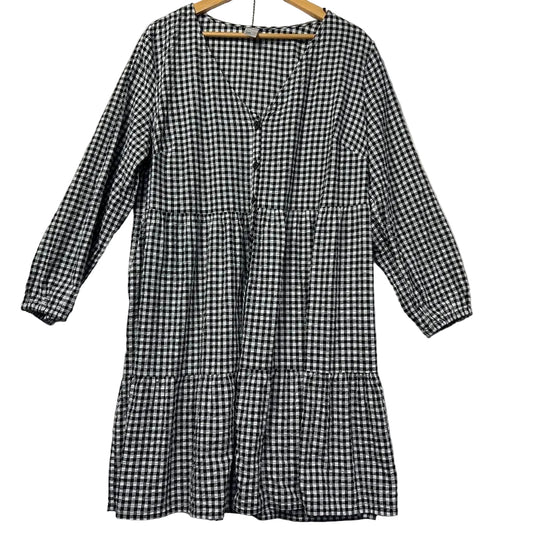 Anko Black Gingham Check Cotton Dress - Size 20