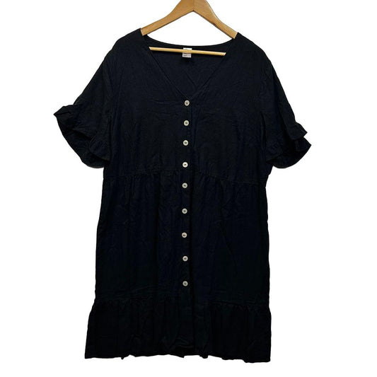 Anko Black Plus Size Linen Dress - Size 22