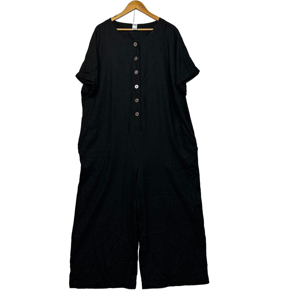 Anko Black Plus Size Linen Jumpsuit - Size 20