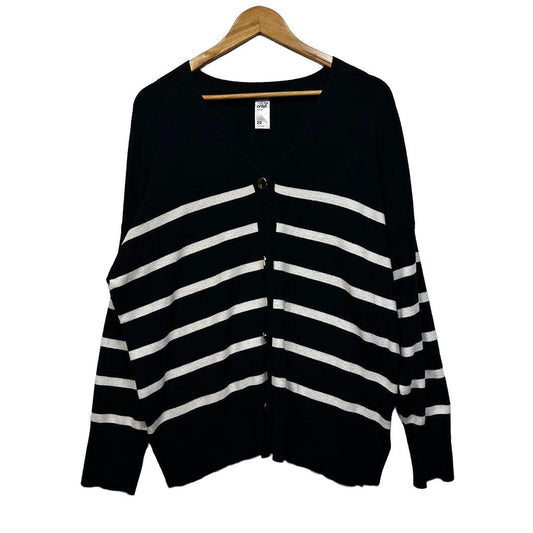 Anko Black Striped Cardigan - Size 22