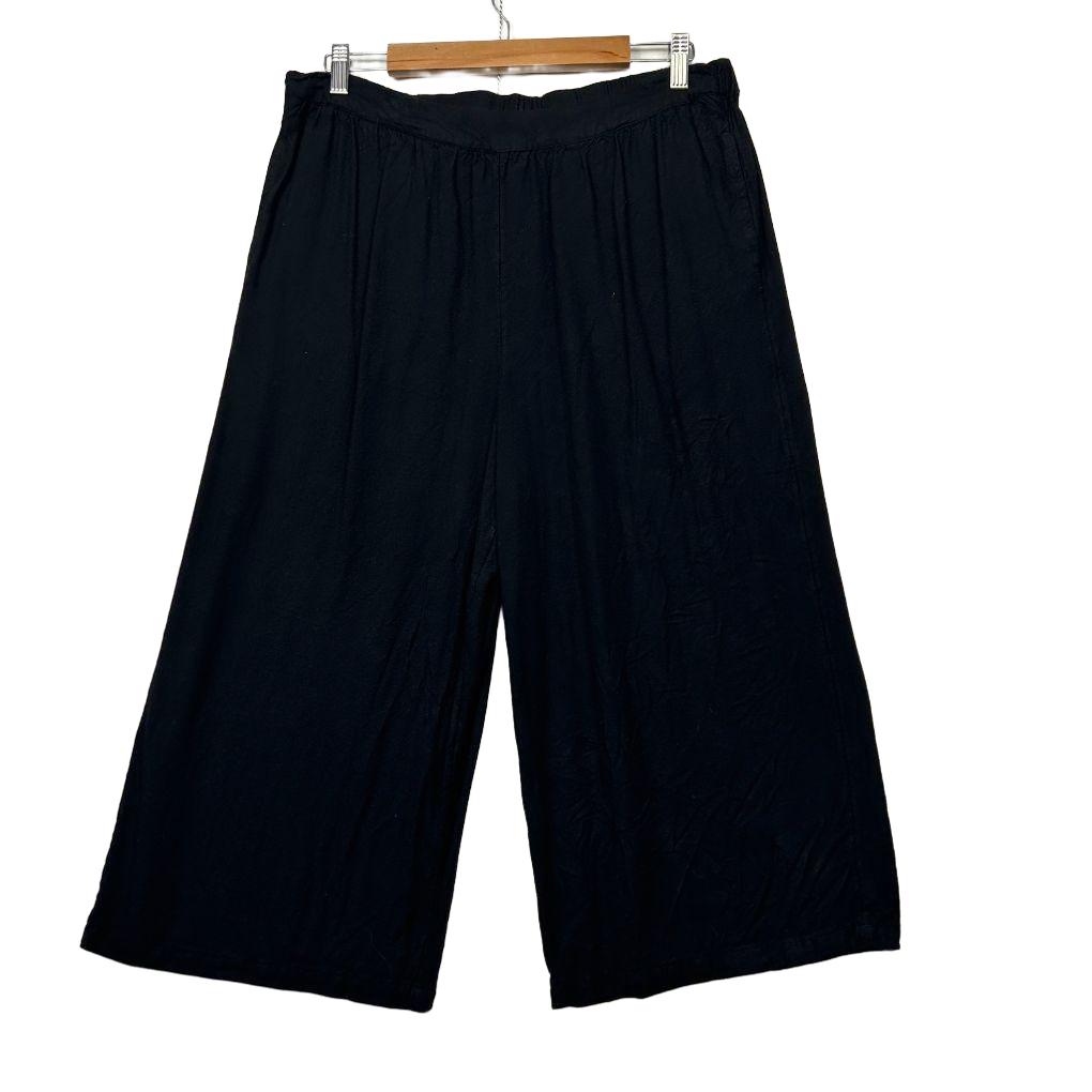 Anko Black Wide Leg Cropped Pants - Size 16
