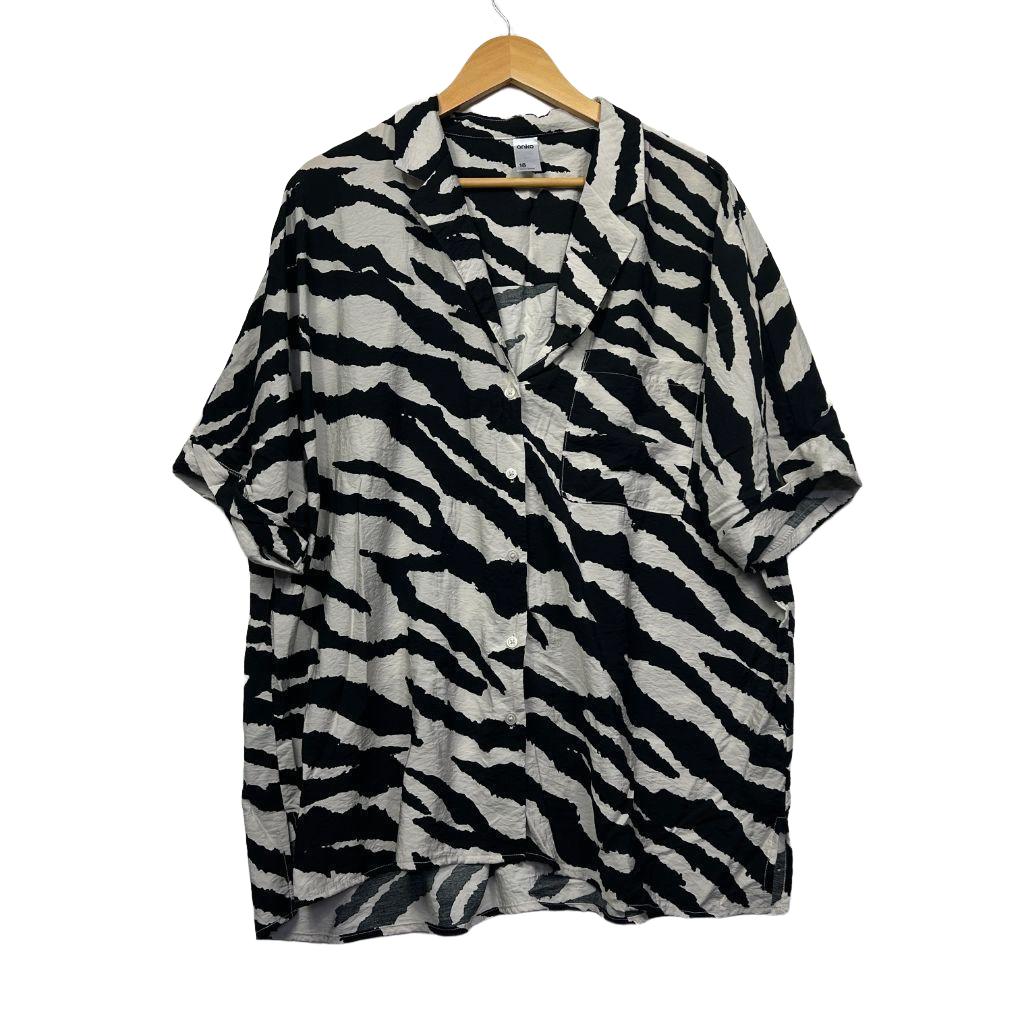 Anko Black/White Zebra Print Shirt - Size 18