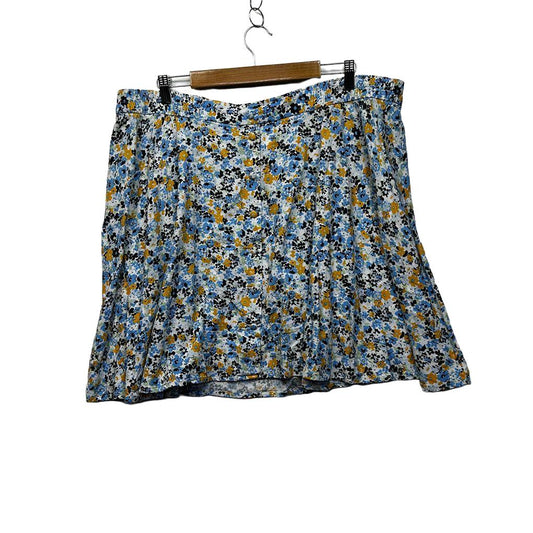 Anko Blue Floral Linen Skirt - Size 20