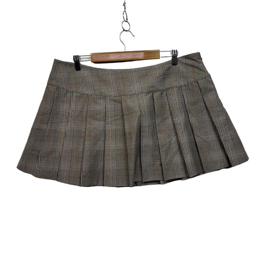 Anko Brown Check Mini Skater Skirt - Size 18