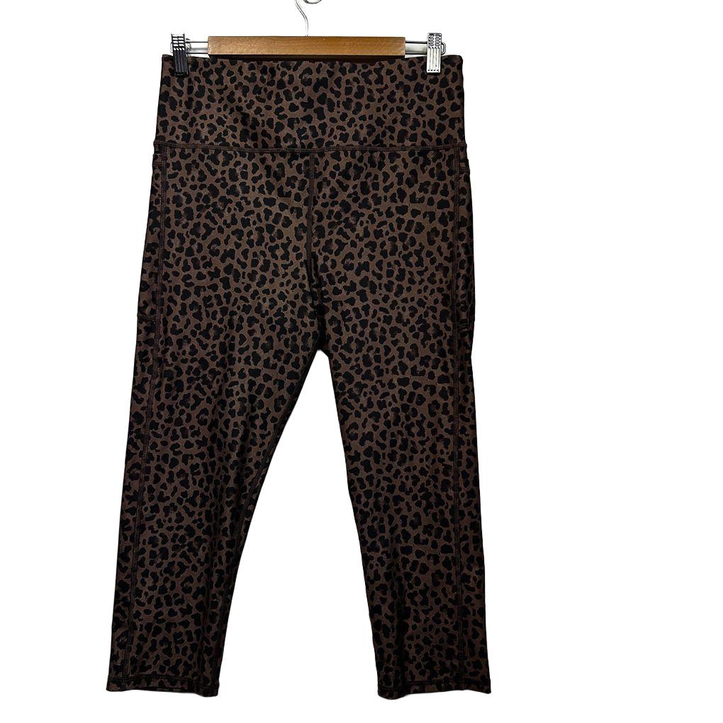 Anko Brown Leopard Print Active Leggings - Size 14
