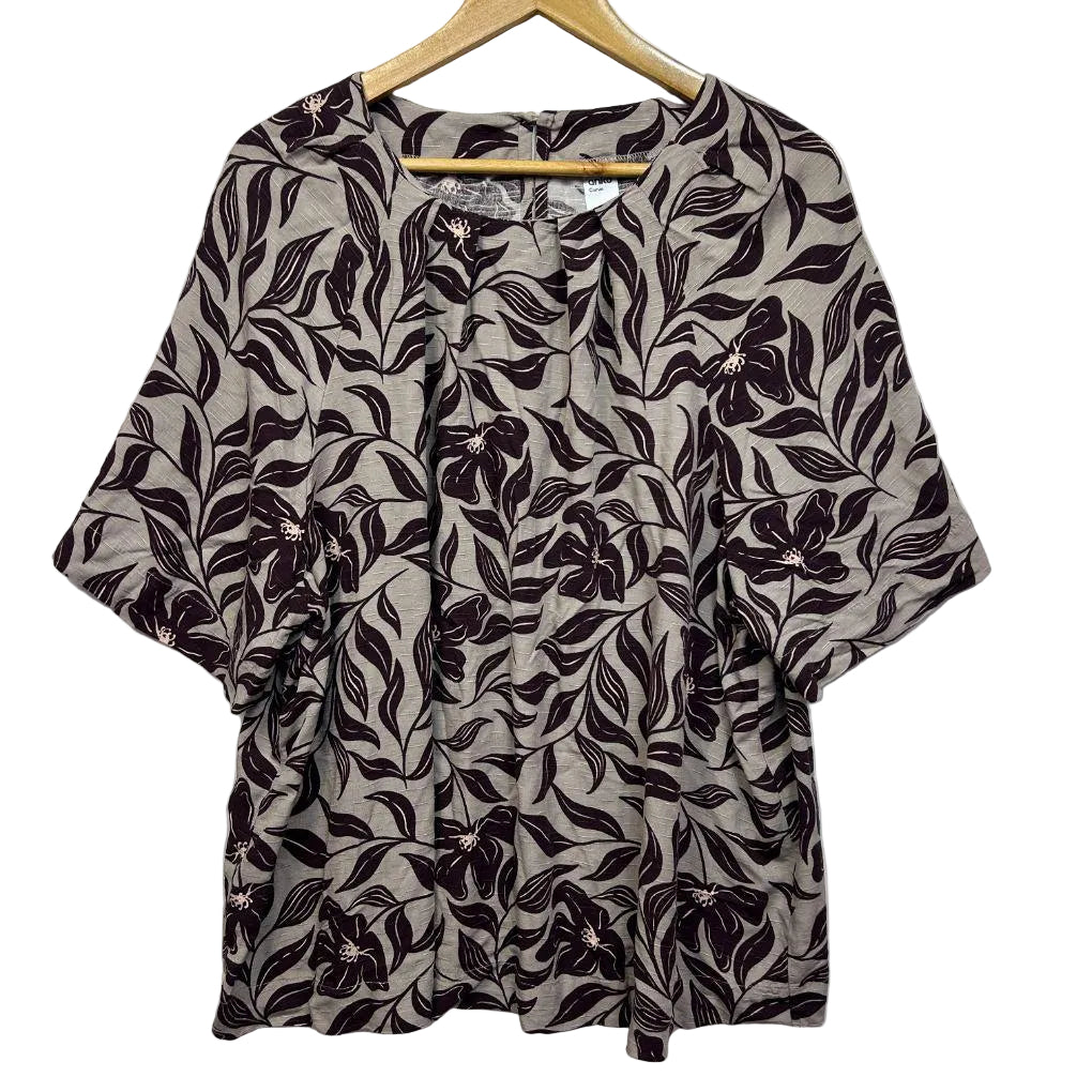 Anko Chocolate Floral Print Top - Size 20
