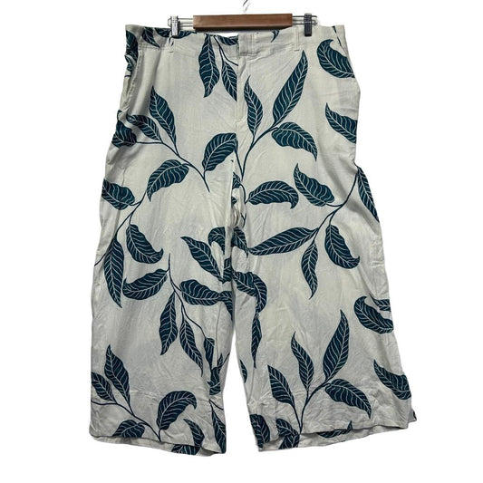 Anko  Leaf Print Wide Leg Linen Pants - Size 20