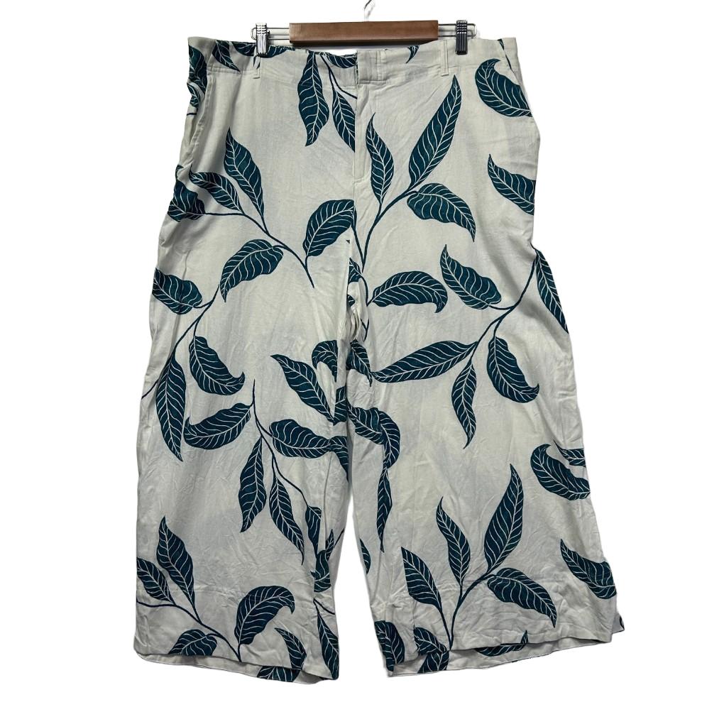 Anko Leaf Print Wide Leg Linen Pants - Size 20