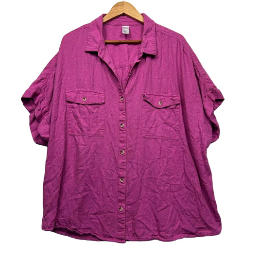 Anko Magenta Linen Shirt - Size 26