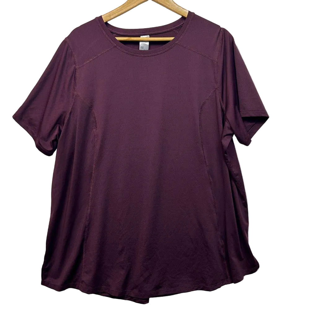 Anko Curve Activewear Maroon Top - Size 22