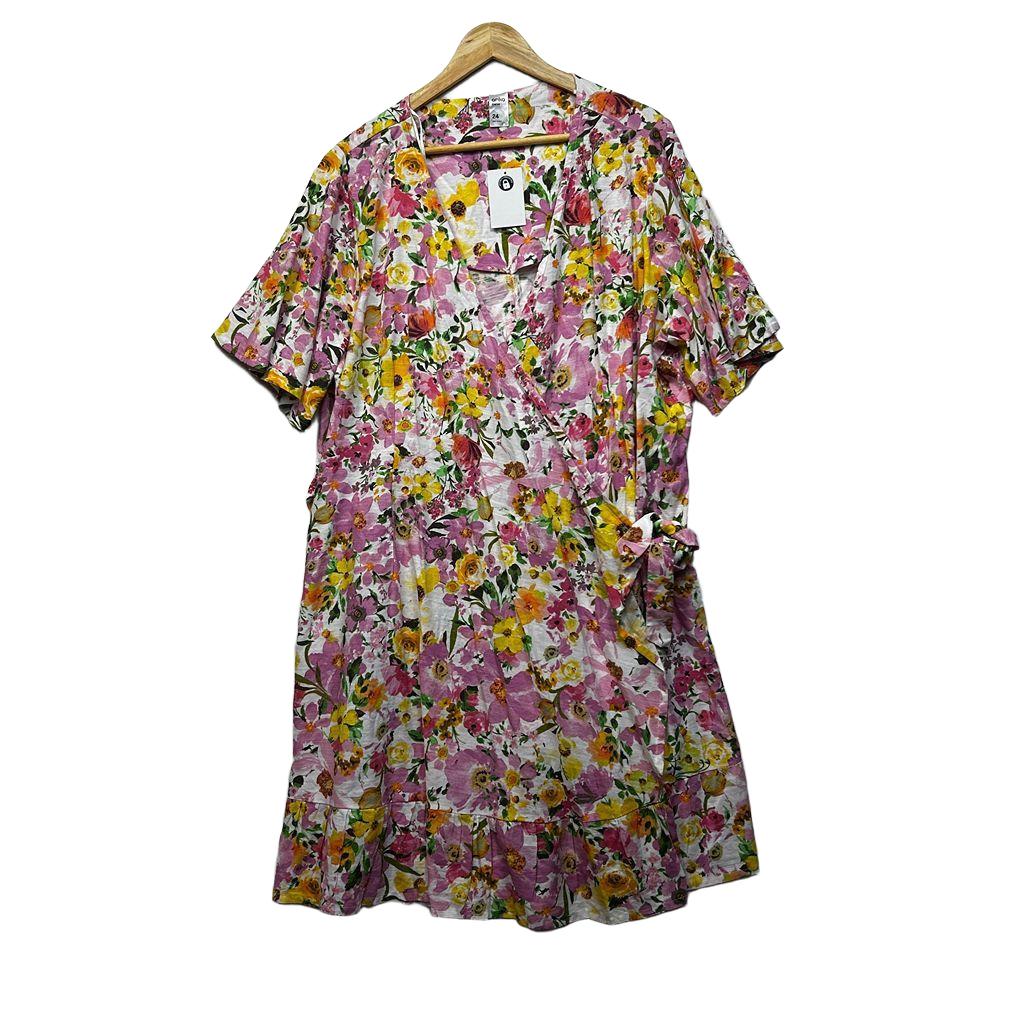 Anko Multicoloured Plus Size Wrap Dress - Size 24