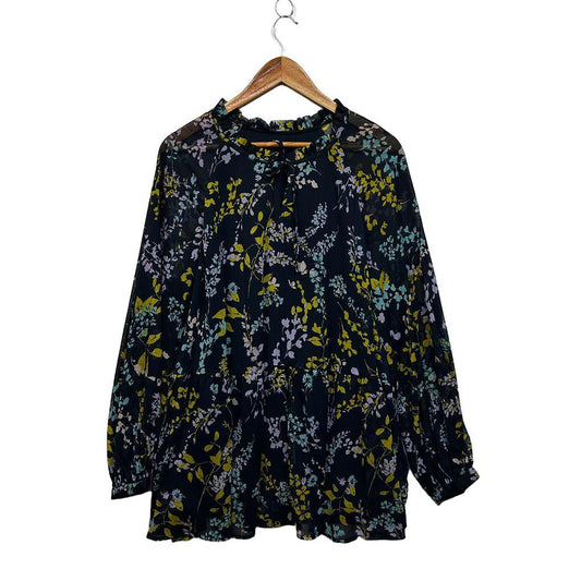 Anko Navy Floral Long Sleeve Top - Size 18/20?