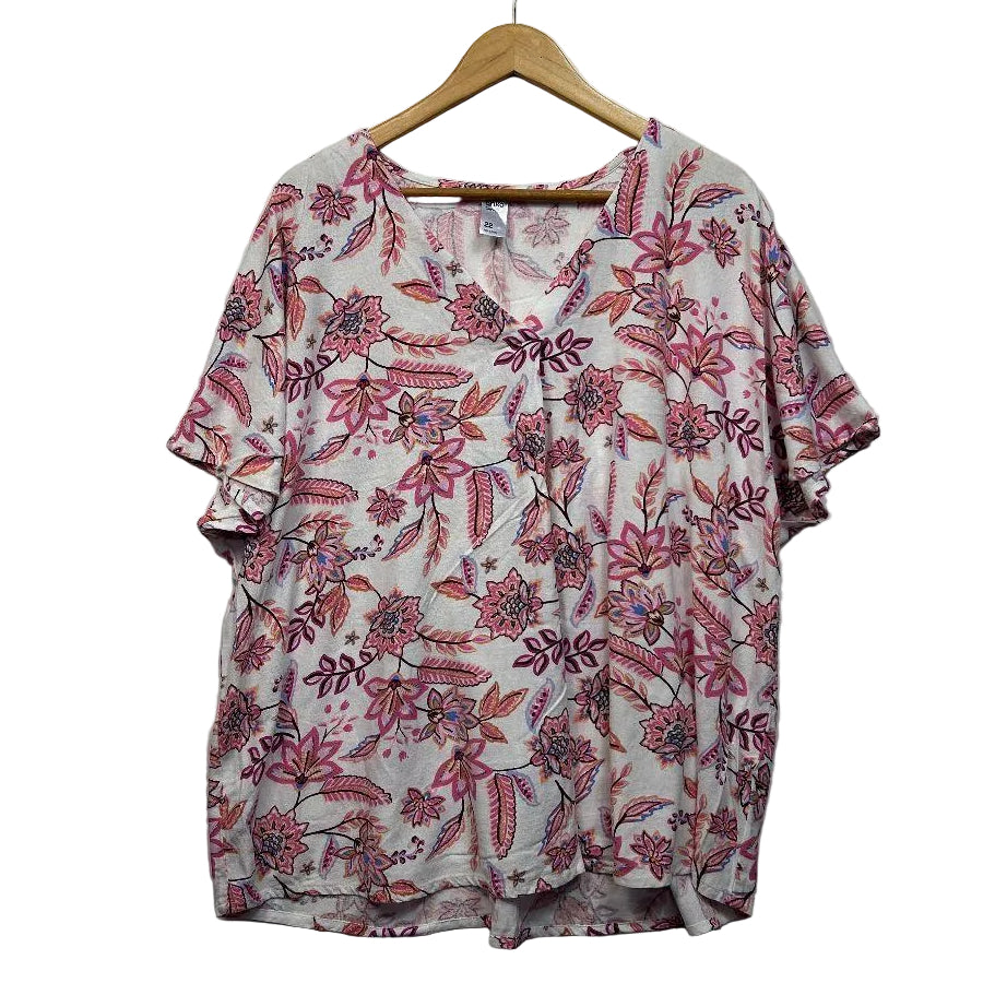 Anko Pink Floral Top - Size 22